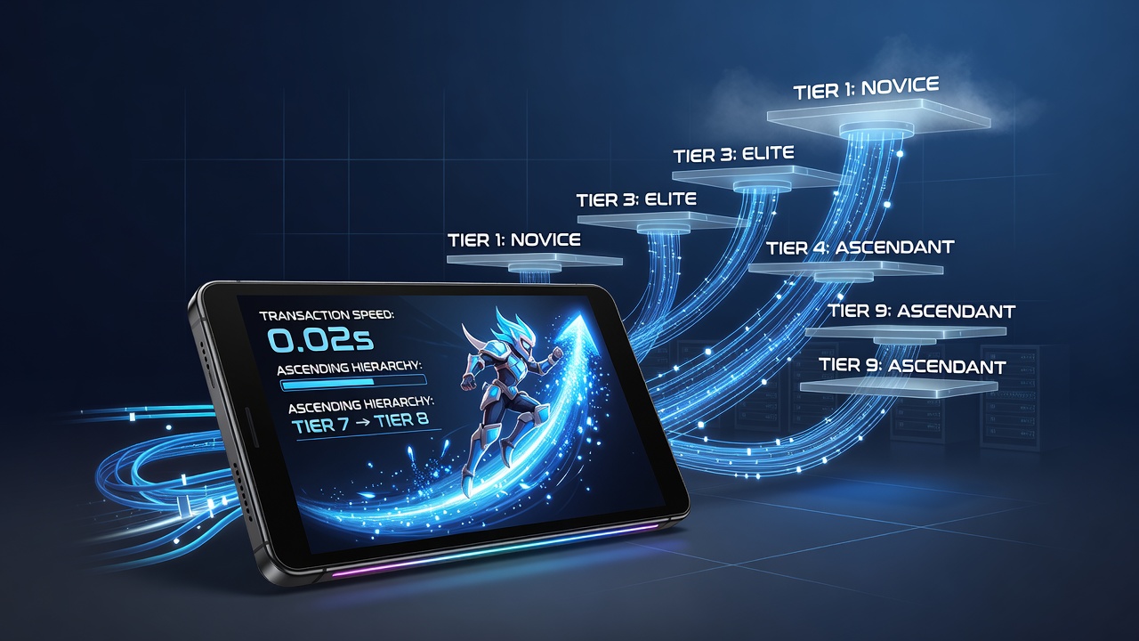 Graph illustrating transaction speed correlation with player tier advancement on mobile platforms